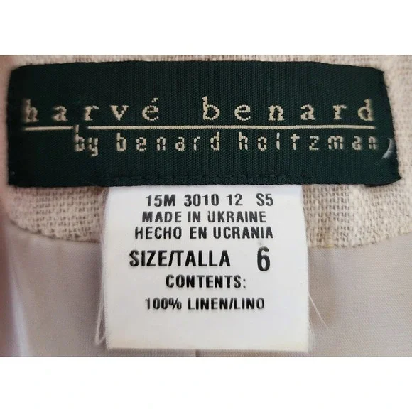Harve Benard Women's Blazer Size 6 Classic Beige 100% Linen Old Money Capsule - Picture 3 of 4
